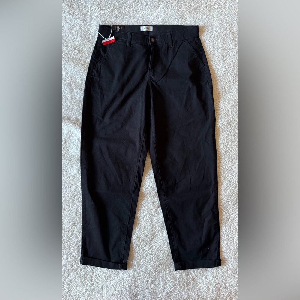 Kensie Jeans Women's Mid Rise Chino Pants Black Size 8 (Medium) New with Tags